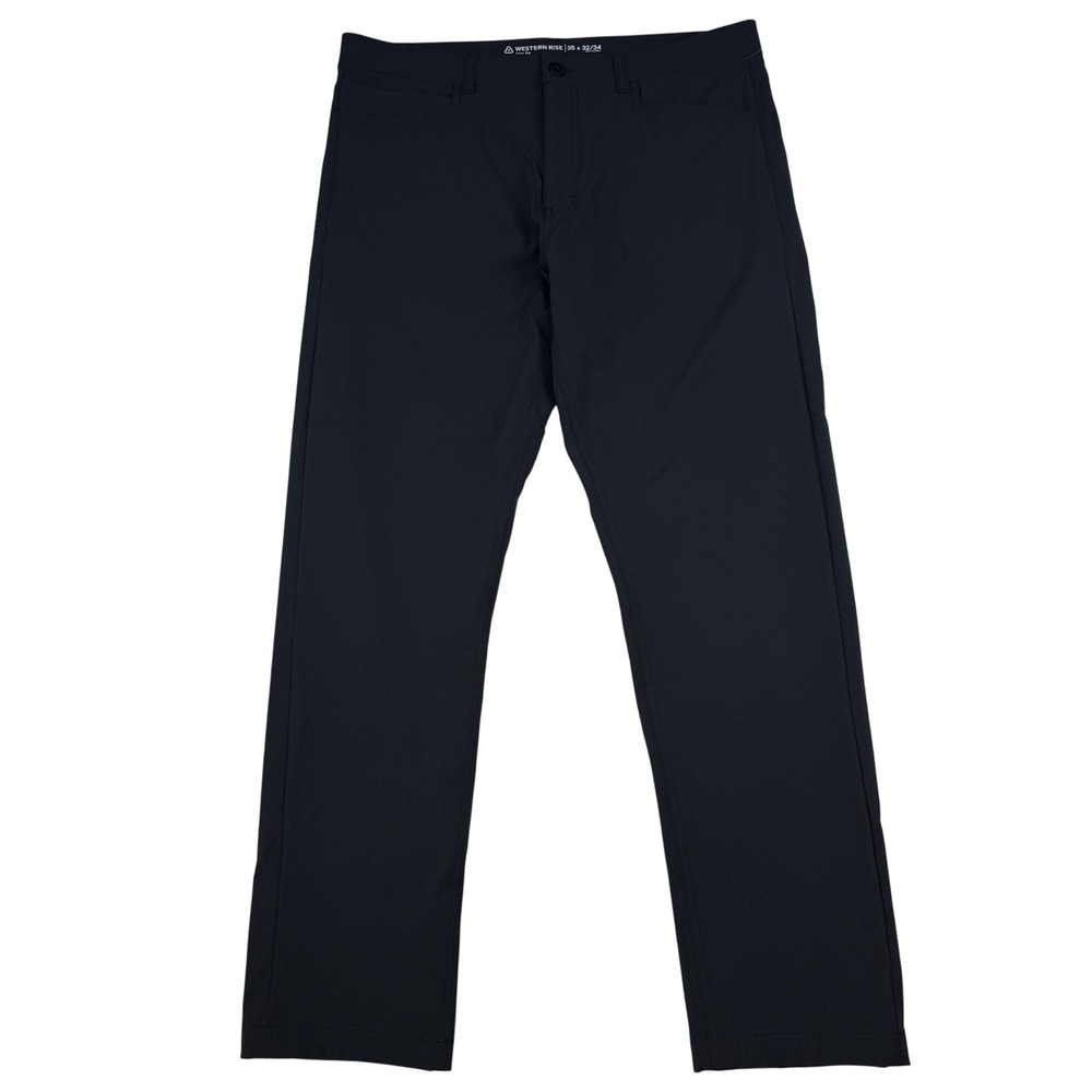 Western Rise Evolution Pant Mens 35x32 Black Slim Fit 4-Way Stretch Travel Chino